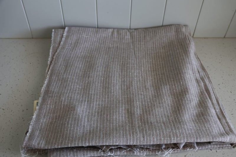 Beautiful Quality Vintage Pinstripe Linen Fabric Carousel 2