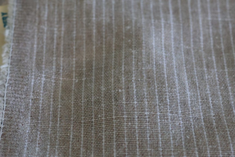 Beautiful Quality Vintage Pinstripe Linen Fabric Carousel 1