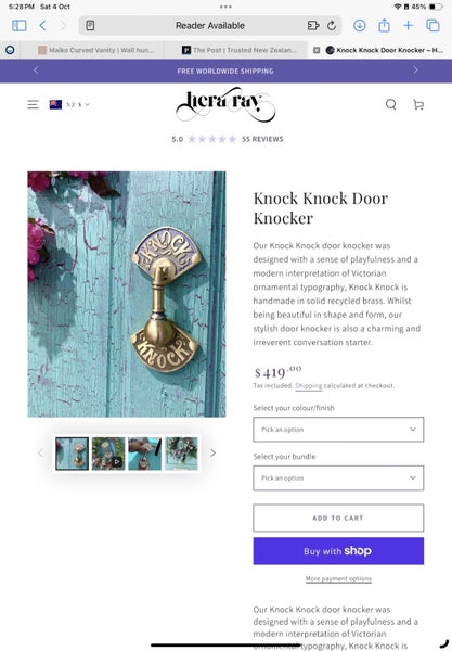 Solid Brass Door Knocker - new from UK Carousel 1