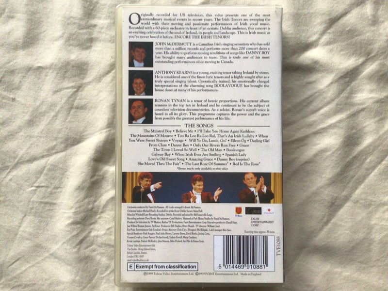 VHS The Irish Tenors Carousel 3