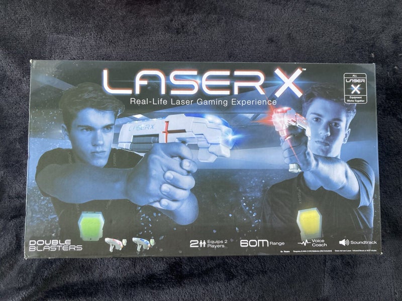Laser X Double Blasters Set – Guns + Vests – Great Condition Carousel 1