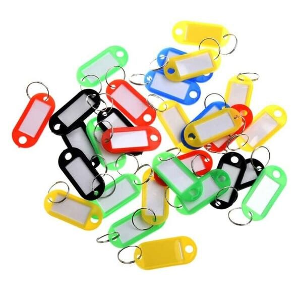 Key Tags Metal Ring Luggage Card Name Label Keychain Split Rings 5PCS Carousel 2