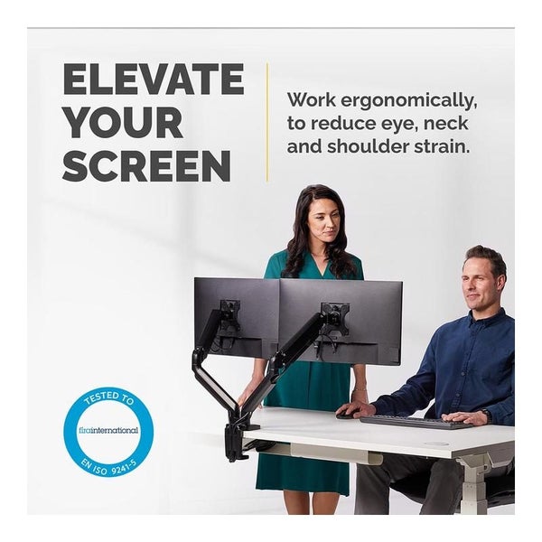 Fellowes Dual Monitor Arm with USB, 40" - Platinum F8042501 Carousel 2
