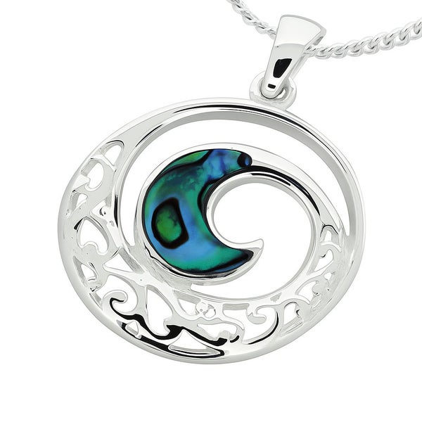 Koru Paua .925 Sterling Silver Pendant Carousel 1