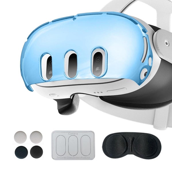 Glitter Protective Shell For Meta Quest 3 7 In 1 Ordinary Transparent Blue Carousel 2