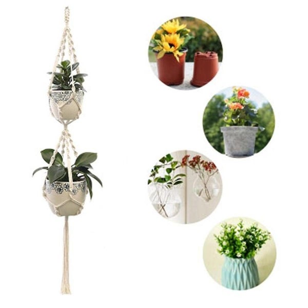 Macrame Plant Hanger Cotton Rope Hanging Planter Basket Carousel 1