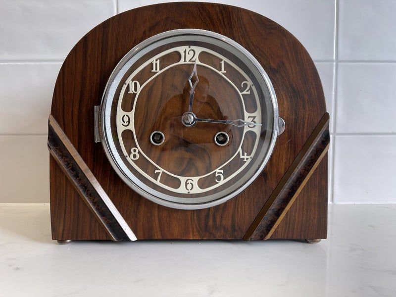 Charming Art Deco English Mantle Clock - fully restored Carousel 1