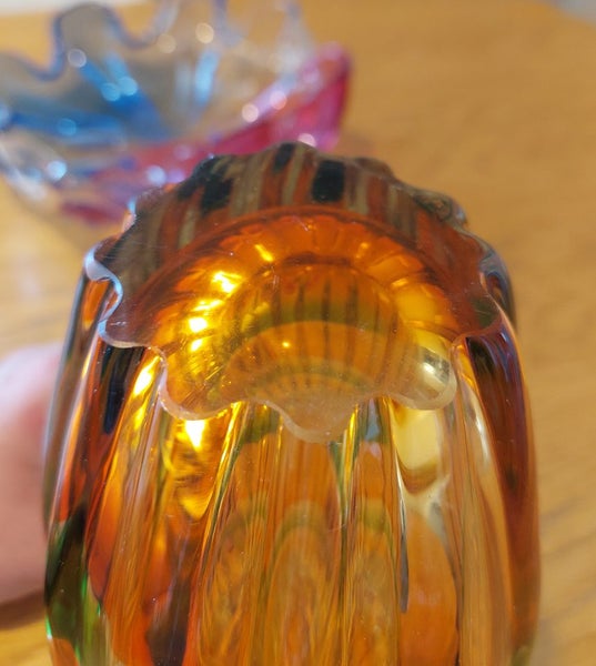 Mid Century Murano / Japanese Art Glass Vase & Bowl Carousel 10