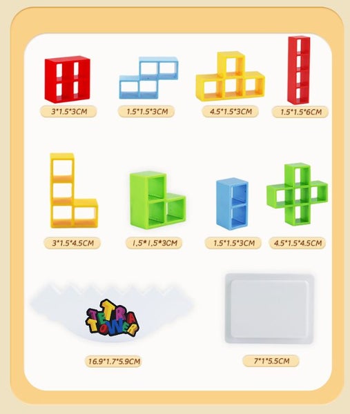 Free shipping to town 32Pcs Tetra Tower Game Stacking Toys #ED104 Carousel 2