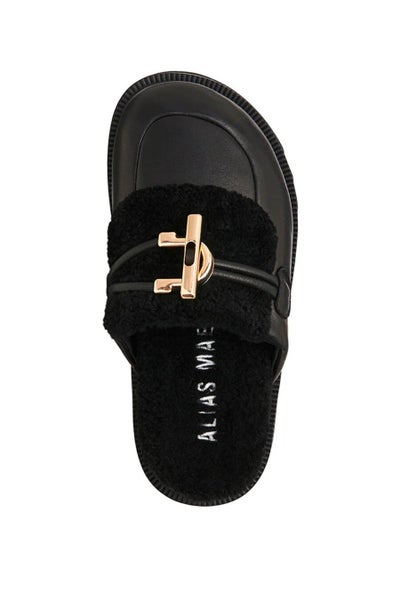 Alias Mae Cedar Shearling Mules SZ 4164270889470211114