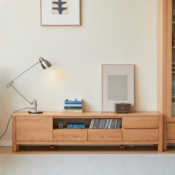 Humbie Natural Solid Oak Large TV Unit 180CM (Oak Furniture Store) Carousel 2
