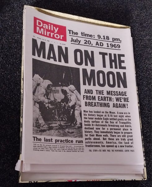 Historical Headlines - 6 Reprinted Newspapers in Box Carousel 3