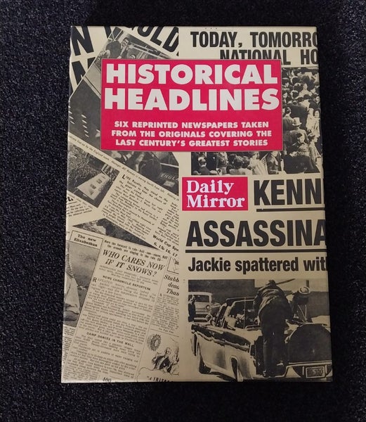 Historical Headlines - 6 Reprinted Newspapers in Box Carousel 1
