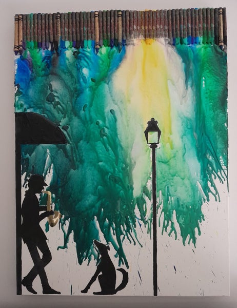 Melted crayon art Carousel 1
