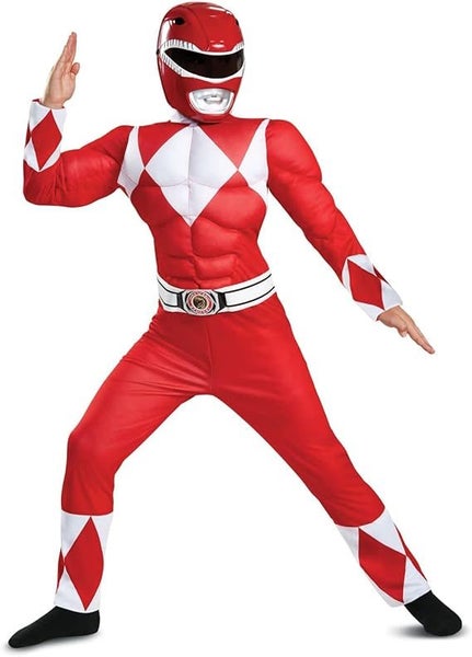 Red Ranger Muscle Costume, Official Power Rangers Costume with Mask SIZE 7-8 Carousel 1