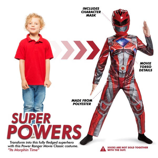 Red Ranger Movie Muscle Costume For Boys and Girls Size 7-8 Going Cheap Carousel 2