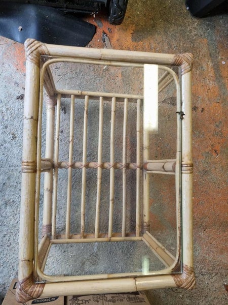 Two cane glass-top tables Carousel 6