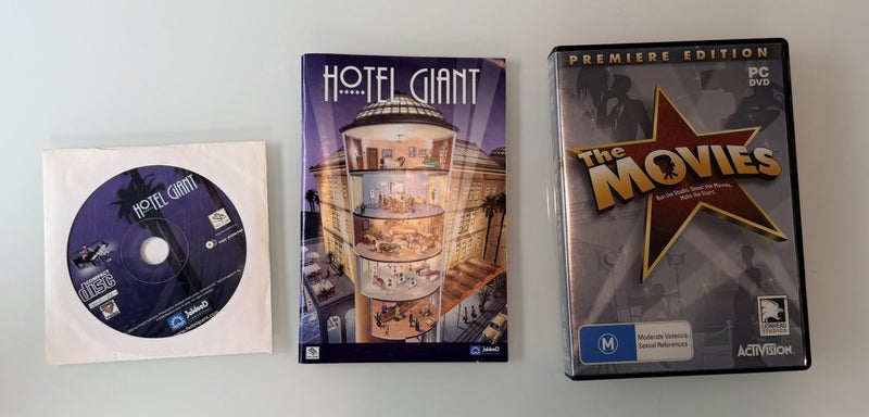 Retro PC Games - Hotel Giant and The Movies PC Simulation Games Carousel 1