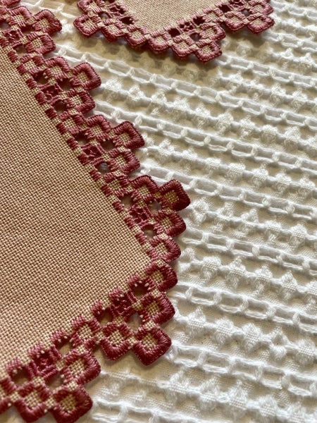 2 perfect, beautifully made little Hardanger Doilies Carousel 2