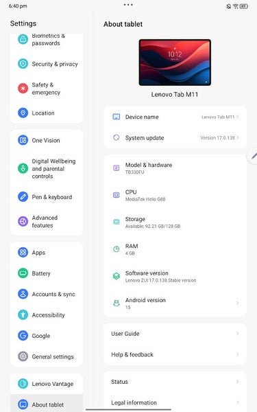 Lenovo Tab M11 Wi-Fi 128GB - Luna Grey Carousel 11