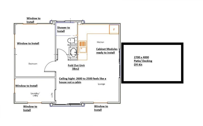 Tiny Home 38m2 with a Patio/ Decking Kit64298214725379112