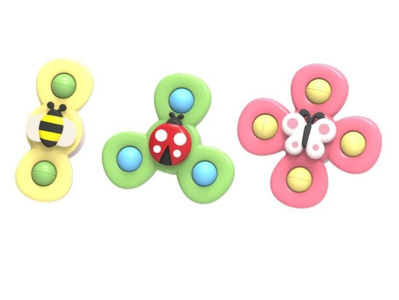 3 PCs Baby Suction Cup Spinning Tops, Busy Bugs Spinners, Interesting insects Ba Carousel 1