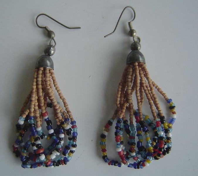 Ethnic Metal and Bead Necklace and Earrings Carousel 2