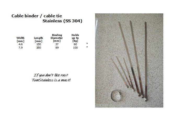 1 piece of Stainless Steel Cable Ties 7.9*350mm (SS304) Carousel 1