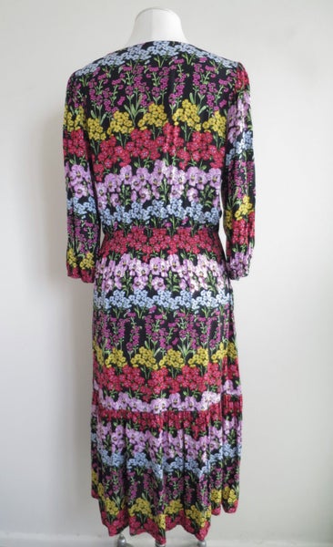 FATE & BECKER *Gorgeous Florals Tiered Viscose Midi Dress W Pockets* 14/16 Asnew Carousel 6