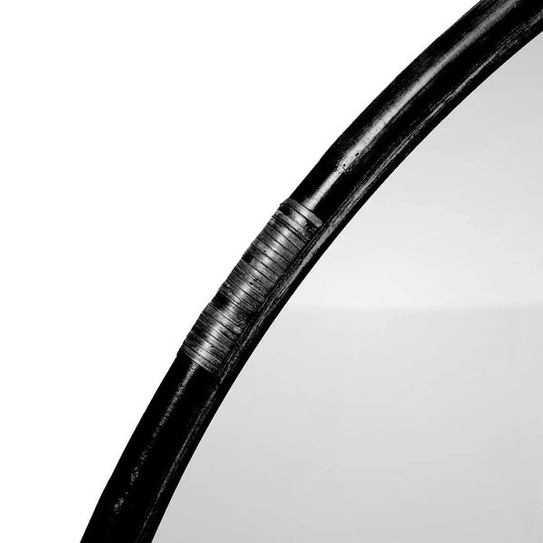 Giant 200cm Circular Black Rattan Mirror ("Zoe")63955813488643112