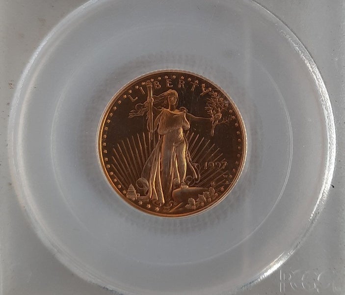 1997 US $10 Eagle 1/4oz Gold Coin. PR 69 proof. Carousel 1