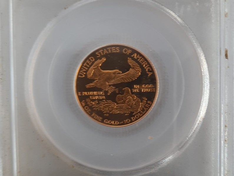 1997 US $10 Eagle 1/4oz Gold Coin. PR 69 proof. Carousel 3