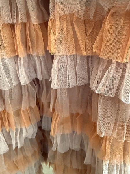 Multicoloured Autumn Toned Ombré Tulle Mesh Layered Tutu Maxi Skirt Size 12-14 Carousel 2