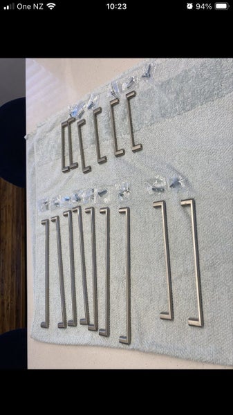 Bulk lot. 15x Archant Anzio kitchen D handles, brushed nickel Carousel 1
