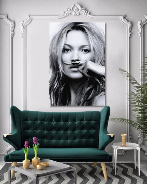 Framed $1 RESERVE 1 Panel Canvas Art Print - Kate Moss Carousel 2