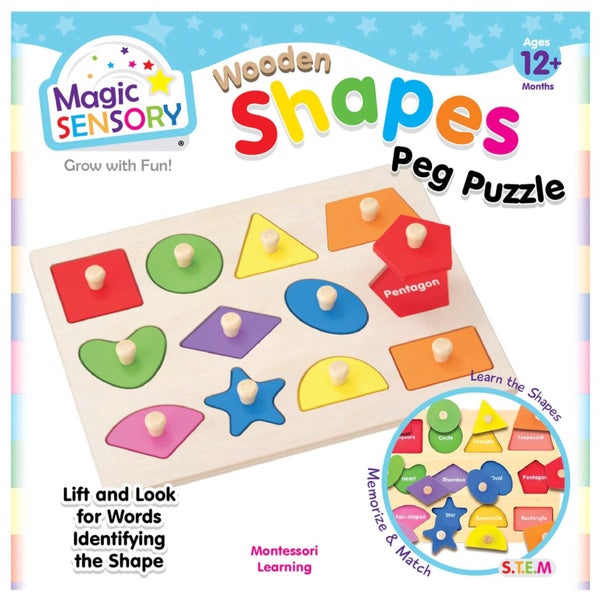 Magic Sensory Wooden Shapes Peg Puzzle Carousel 1