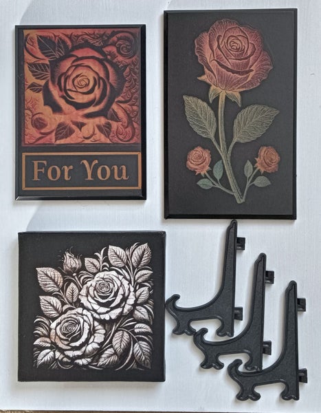 3 Pictures of Roses (Laser engravings) Carousel 2
