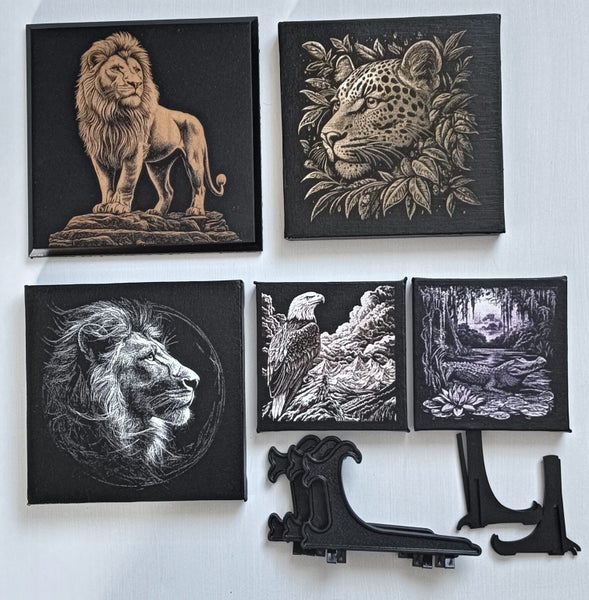 Lions, eagle, Leopard and crocodile (Laser Engraved) Carousel 1