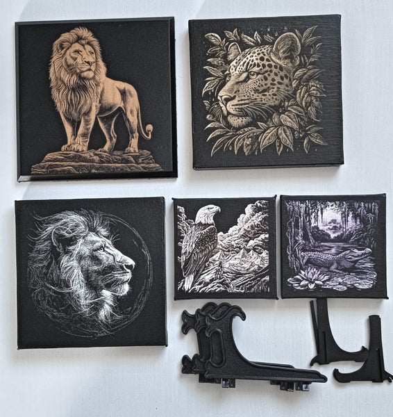Lions, eagle, Leopard and crocodile (Laser Engraved) Carousel 2