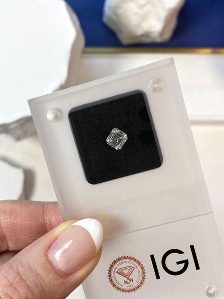 $1RES ~ $1395 Retail * 1.01ct White Diamond Asscher Cut Carousel 2