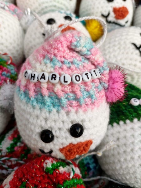 Hand made crocheted snowman Carousel 3
