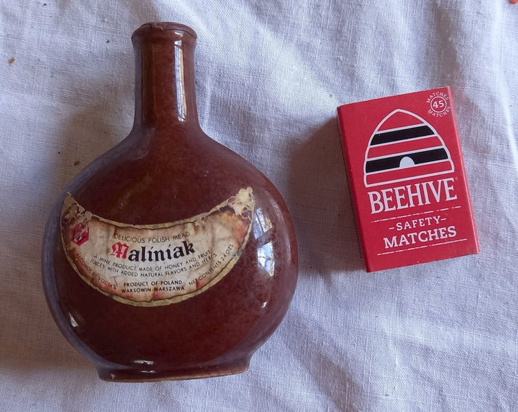 Vintage Miniature Stoneware Liquor Bottle. 1970's. 'Maliniak' Carousel 1