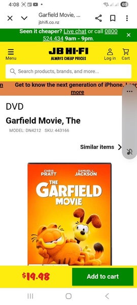 The Garfield movie,,dvd movie,,2024 Carousel 4