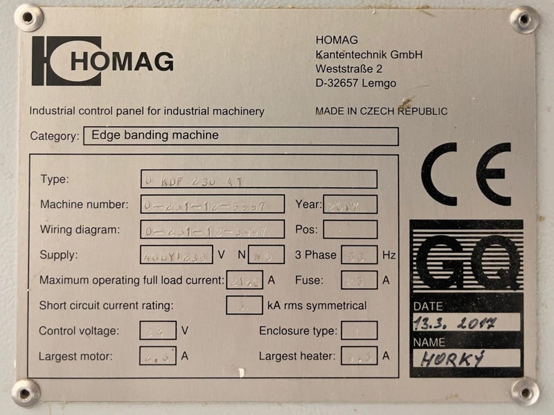 HOMAG Edge Bander Machine63964935168897112