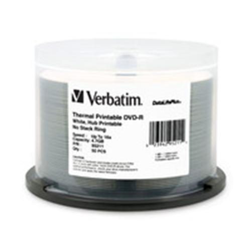 Verbatim 95211 16X DVD-R - 50 Pack 4.70 GB - 120mm DataLifePlus White - Thermal Carousel 1