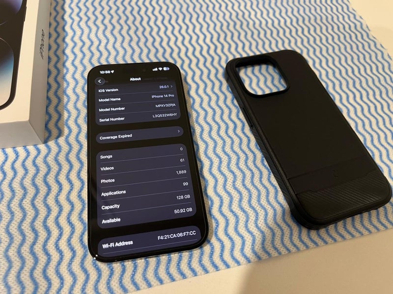 Apple iPhone 14 Pro 128GB Space Black A2890 Comes with Box64452880759555114