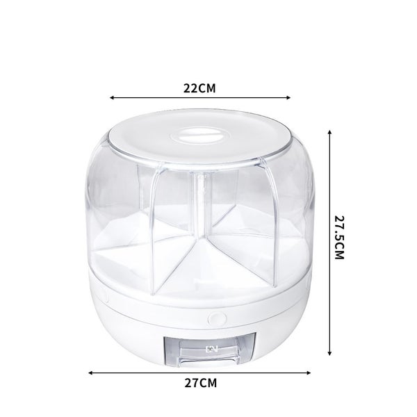 Toque Rice Storage Cereal Dispenser Grain Container Rotating Dry Food Box 10kg Carousel 2