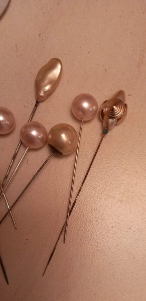 Vintage Hat Pins in Porcelain China Stand. Carousel 6