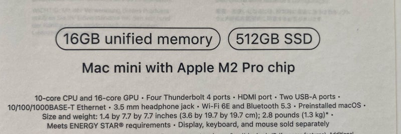 Apple Mac Mini M2 Pro 16GB Ram 512GB SSD keyboard mouse Carousel 4