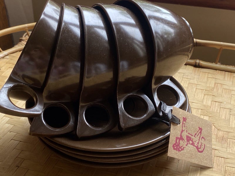 RETRO VINTAGE COLLECTABLE ~ CRESTAWARE CUP & SAUCER SET OF 5 Carousel 1